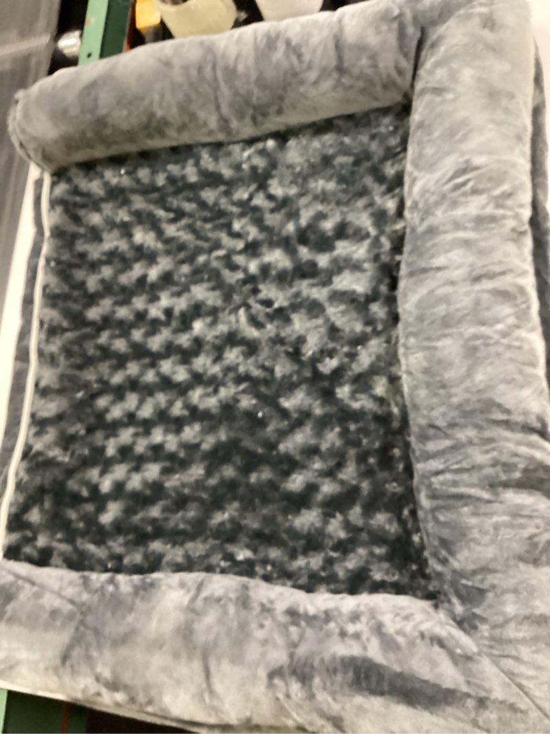 Condition photo showing Good Condition for midwest homes for pets quiettime dog bed - gray faux fur bolster, ultra-soft and machine washable, fits 24-inch crates and carriers, for small breed dogs grey 24 inch