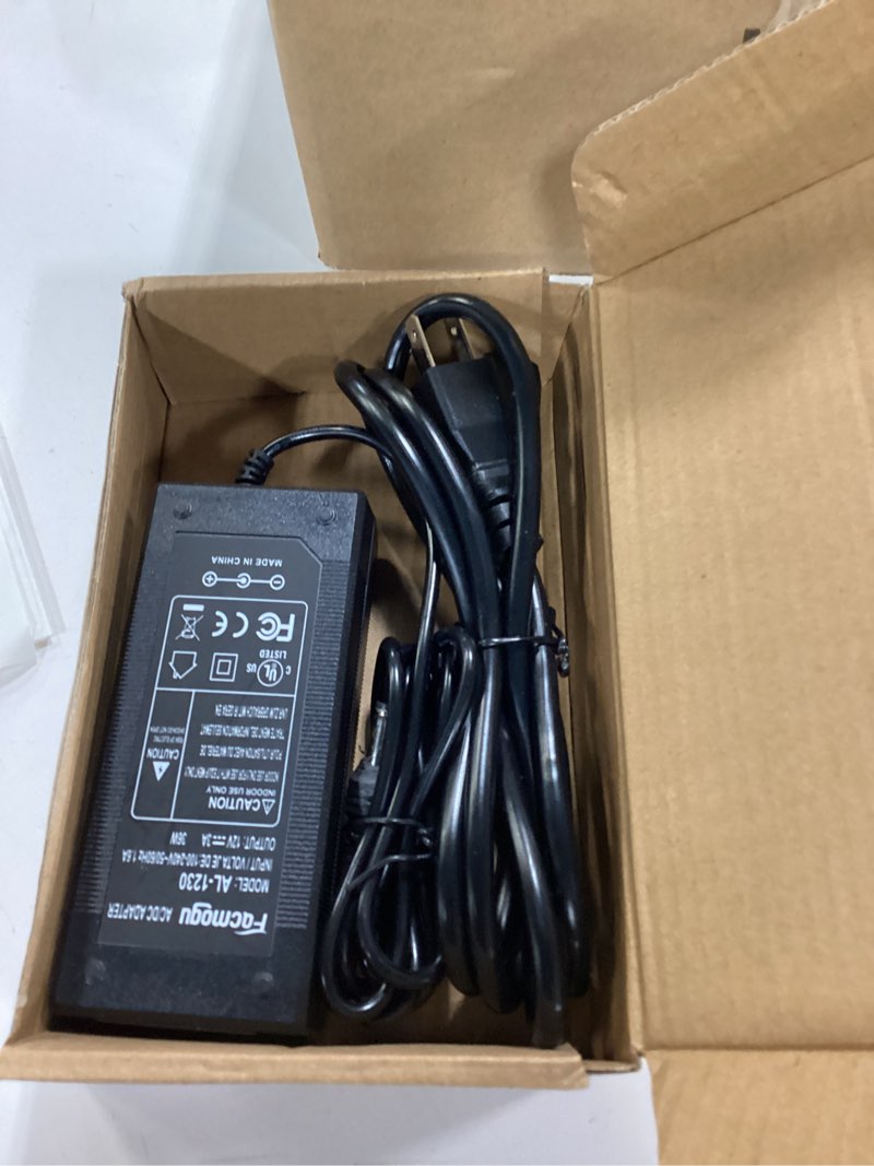 Condition photo showing Good Condition for facmogu 3 prong dc 12v 3a 36w ac to dc power adapter, desktop adpater with 5.5x2.1mm & 2.5mm, 12v power switching transformer, 12 volt 3 amp power supply converter with 9.84ft/ 3m in total length 12v 3a (3 prong plug)