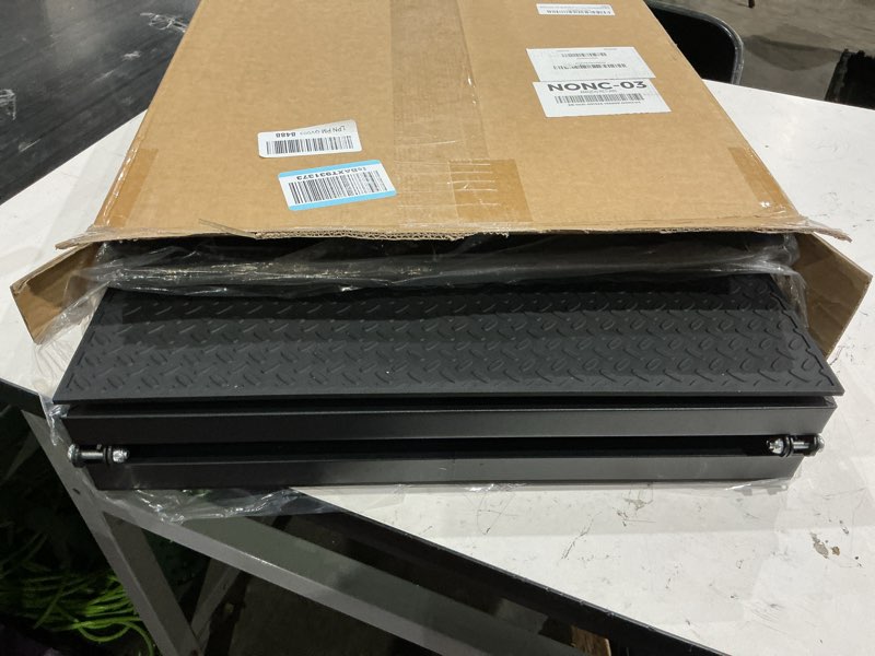 Condition photo showing Good Condition for dog ramp for car 71" x 17.6" extra long folding aluminum pet ramp for large dogs up to 250 lbs, portable waterproof dog ramps for suv truck cars 71'' ramp