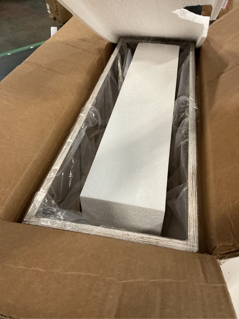 Condition photo showing New/Like New for 31.5" large flush mount ceiling light fixture, x-shaped metal cage design, dimmable 5-light close to ceiling, farmhouse & vintage industrial style, for dining room, kitchen island, living room oak white