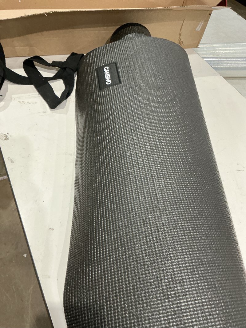 Condition photo showing As Is for cambivo yoga mat, extra long and wide exercise mat 84" x 30" x 1/4 inch, large non slip workout mat for fitness, barefoot workouts, home gym studio