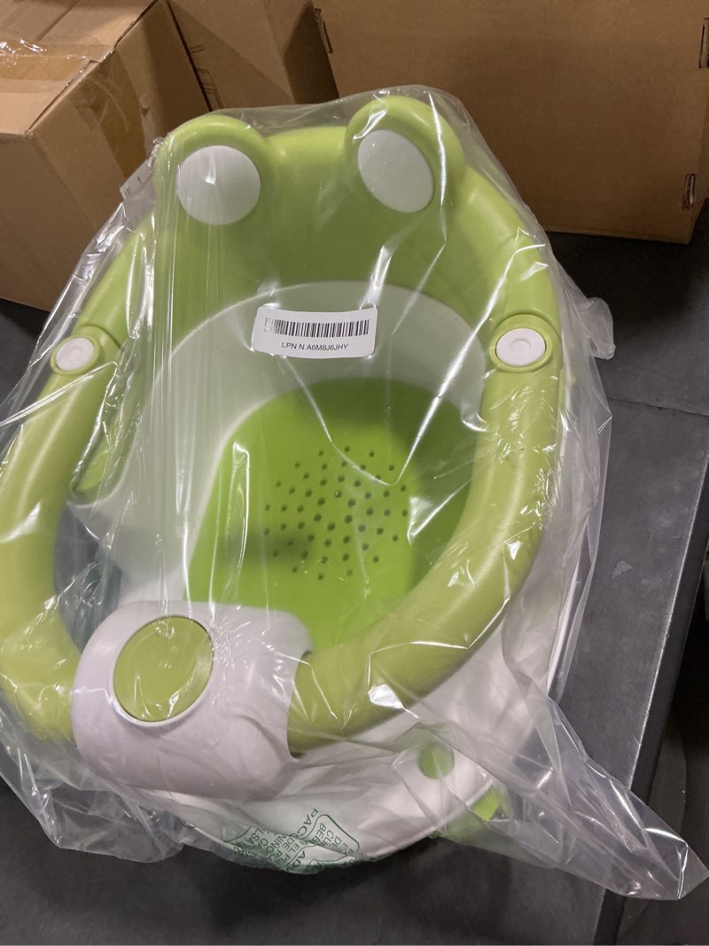 Condition photo showing Good Condition for Baby Bath Seat for Babies 6 Months & up Non-Slip Toddler Bath Seats for Sitting Up Infant Bathtub Chair with Suction Cups and Soft Cushion for Baby Shower Tub Seat Green
