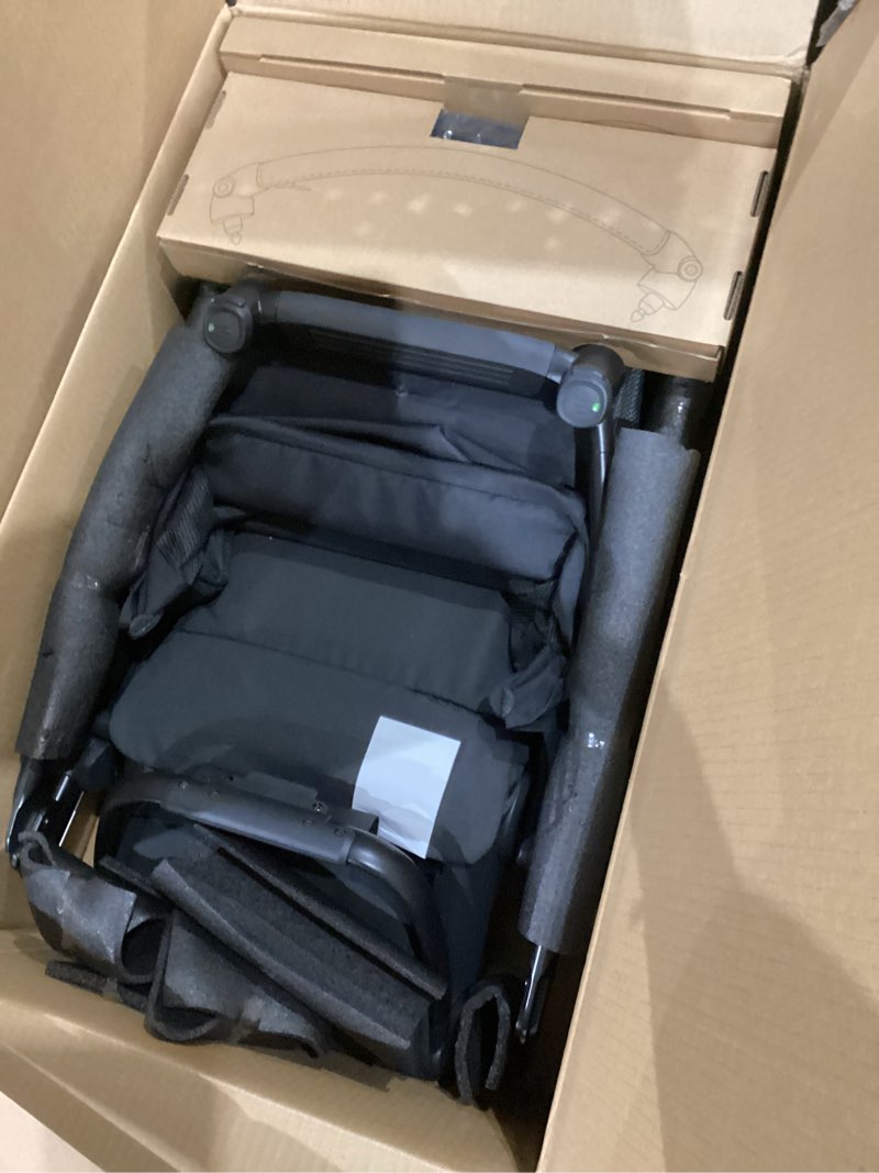 Condition photo showing Good Condition for uppababy cruz v3 stroller - from birth + car seat compatible - full-size, reversible seat - infant insert, bug and rain shields included - jake (charcoal/carbon frame/black leather) jake (charcoal)