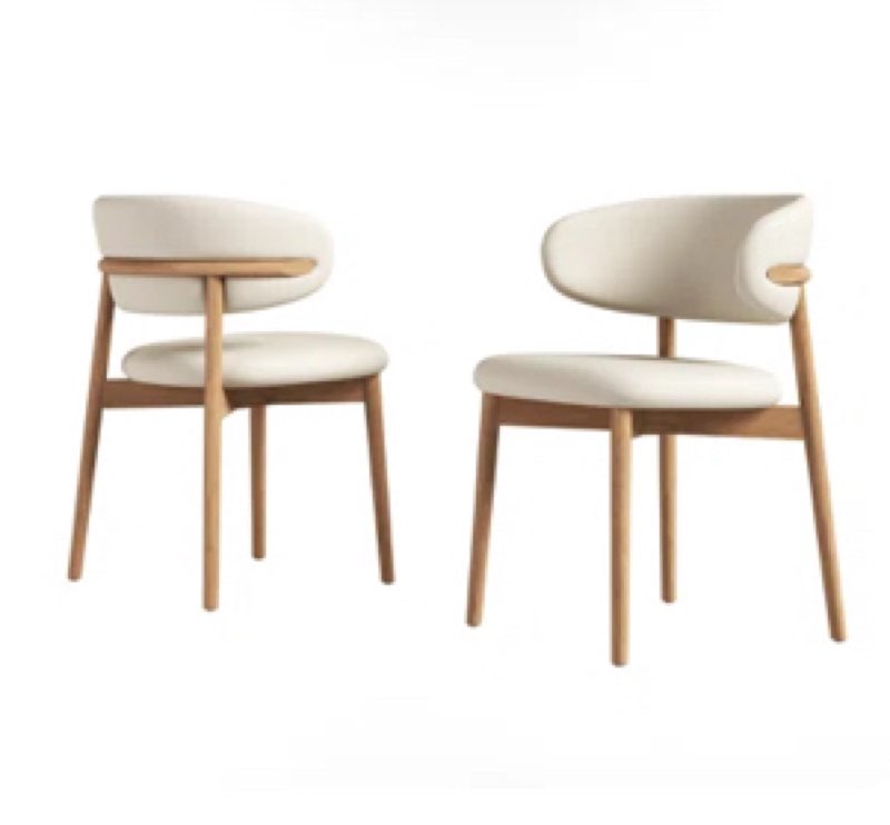 modern wooden dining chairs set of 2 - mid-century inspired design