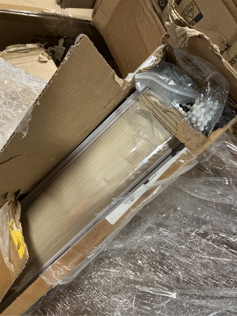 Condition photo showing New/Like New for similar cordless zebra blinds for windows, free-stop pull down roller window shades with valance, light filtering dual layers sheer shades for home and office, white, 63\" w x 72\" h a. white ( cordless ) 63\"w x 72\"h