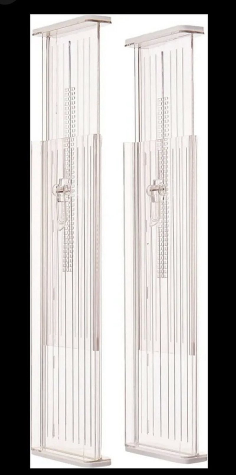 iDesign Linus Plastic Adjustable In Drawer Organize Dividers for Storage Clear