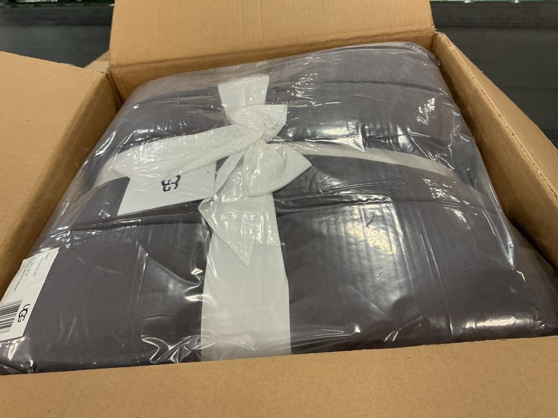 Condition photo showing Good Condition for UGG Leonora Comforter Set with 2 Pillow Shams Lightweight Down Alternative Blanket Reversible Cozy Warm All Season Washable and Hypoallergenic Bedding Set, King, Purple Shadow