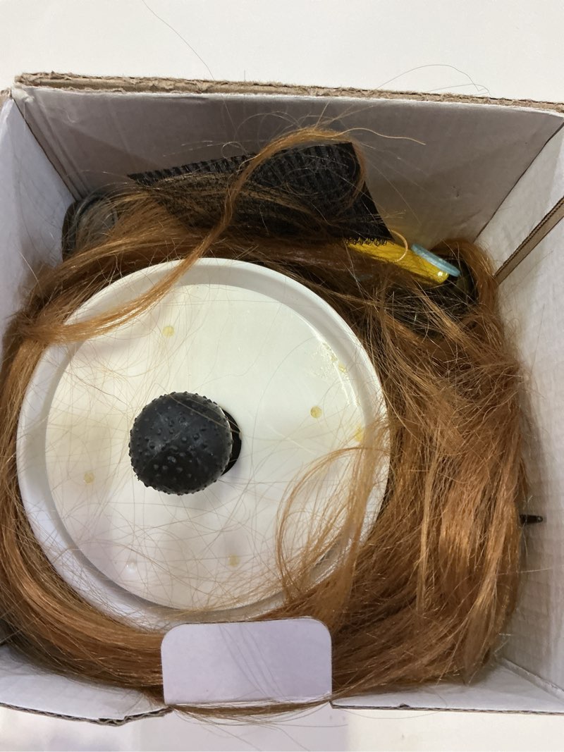 Condition photo showing As Is for Mannequin Head with 80% Human Hair - Straight, 26"-28" Doll Head for Cosmetology & Hairdresser (#27 Light Brown)
