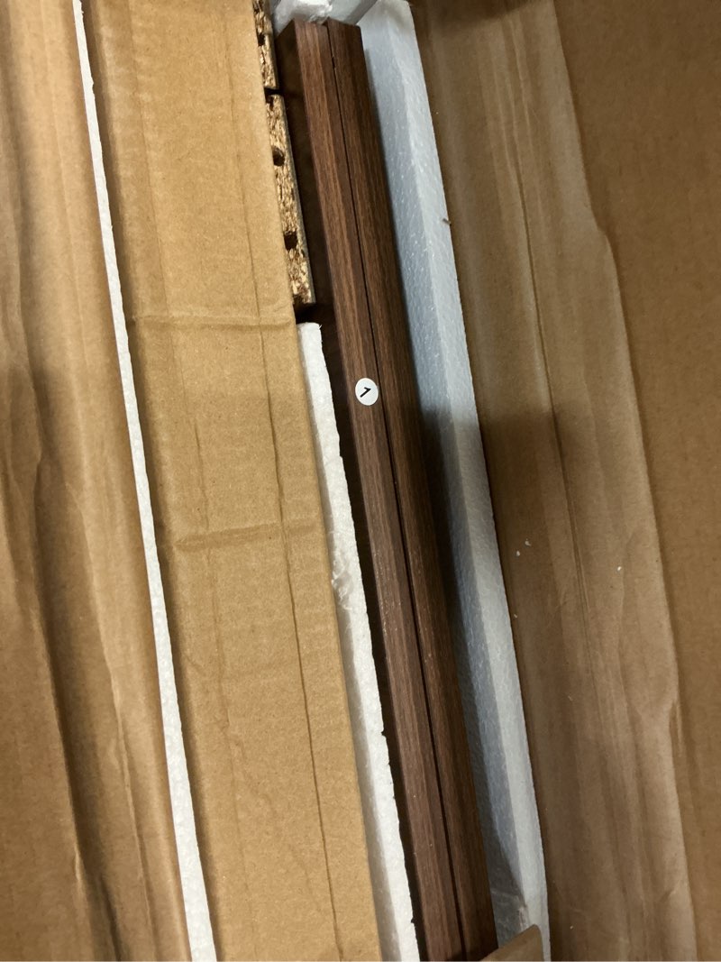 Condition photo showing Good Condition for sideboard buffet storage cabinet - wood cabinets with adjustable shelves fluted doors, anti-tip console table for kitchen dining living room or entryway hallway, easy assembly, walnut walnut 15"dx31.5"wx31.1"h
