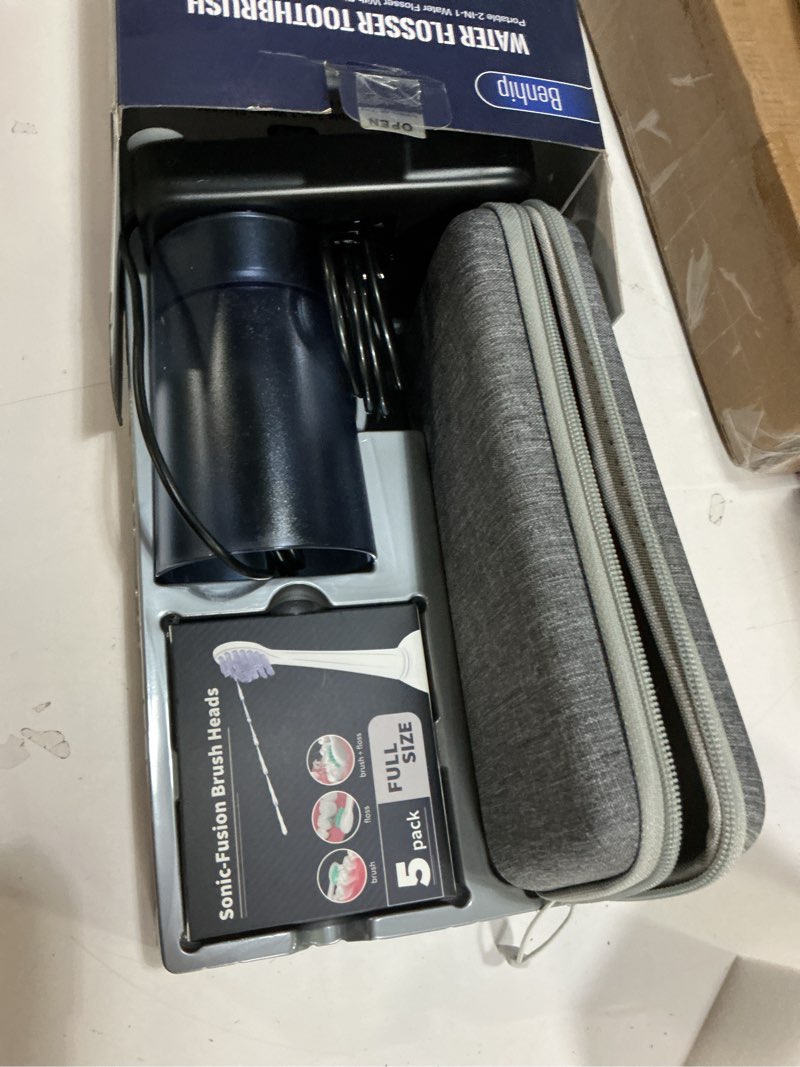 Condition photo showing New/Like New for Water Flosser & Sonic Toothbrush Combo – 3 Toothbrush Modes & 5 Adjustable Flossing Speed for Complete Oral Care – IPX7 Waterproof, Fast Charging, Portable Travel Case (Black)