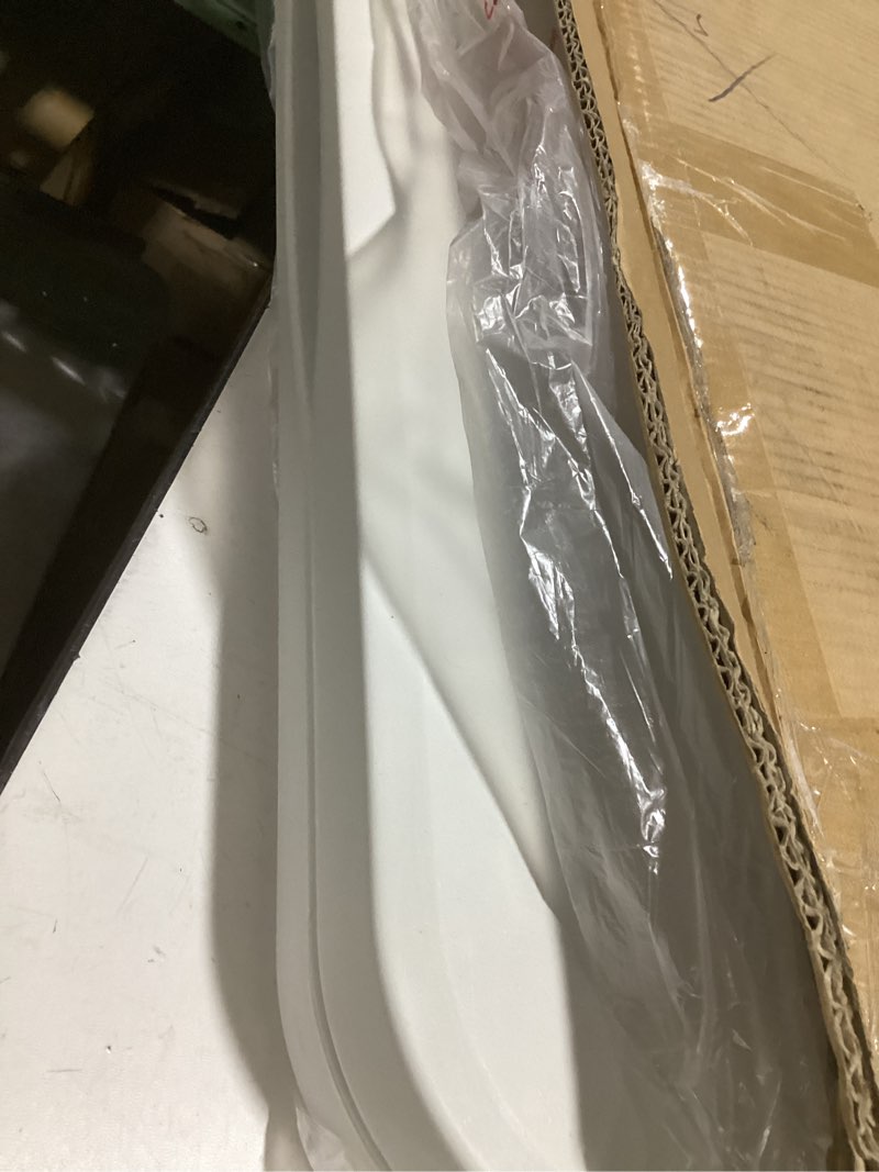 Condition photo showing Good Condition for folding table 6 ft lightweight camping table portable plastic rectangular outdoor dining table steel legs fold-in-half with carrying handle for indoor,picnic,party,wedding,events(white) 6 ft white 1