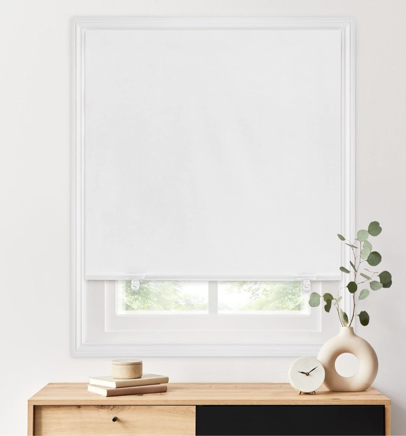 LazBlinds No Drill Blinds for Indoor Windows, Blackout Roller Shades, Cordless Window Blackout Blind