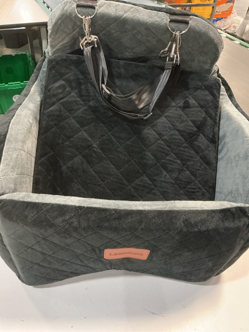 Condition photo showing Good Condition for lealchum dog booster car seat for small/medium dogs,memory foam elevated cushion car seat for dogs,fully detachable and washable pet portable car seat with 2 clip-on safety leashes(black/grey, medium)