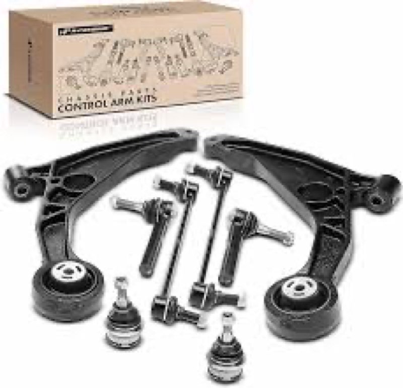 A-Premium Set of 8, Front Lower Control Arm, Sway Bar Link, Lower Ball Joint, Outer Tie Rod End, Com