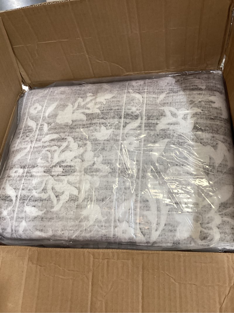 Condition photo showing Good Condition for area rugs 5x7 for living room, floral washable rugs for dining room, bedroom, vintage non-slip gray thin area rug(grey, 5'x7') grey 5' x 7' (rectangular)