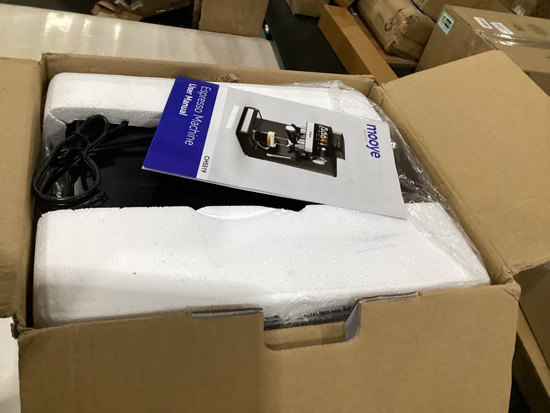 Condition photo showing As Is for espresso machine with grinder,20bar compact espresso maker with steam milk frother,coffee maker for home - cappuccino latte & cold brew iced coffee maker & americano, gift for women or men