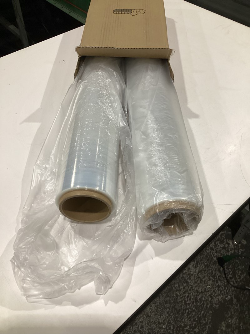 GORILLA GRIP 500% Stretch Film Heavy Duty Plastic, 2 Pack 500ft Shrink Wrap Rolls 17" Puncture Resis