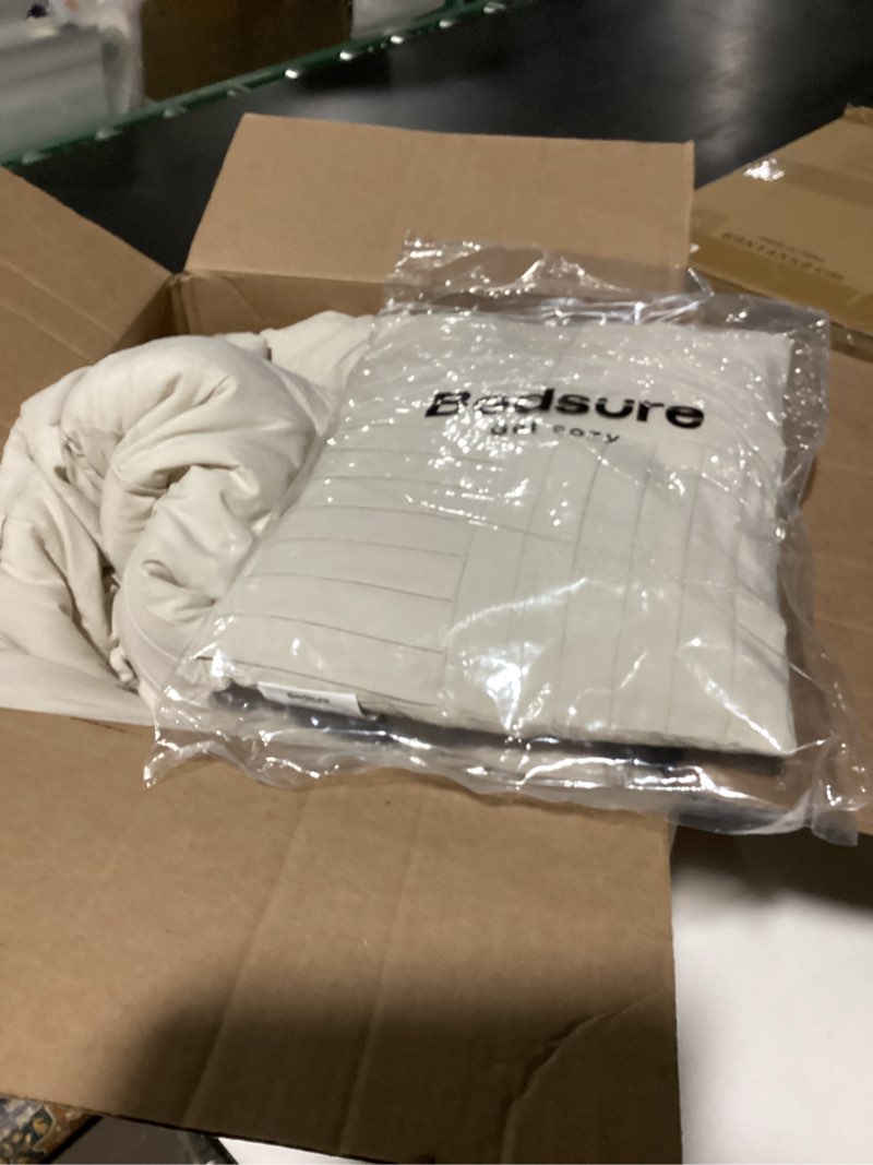 Bedsure 100% Washed Cotton Duvet Cover Queen Size - Natural White Minimalist Cotton Duvet Cover Linen Like for All Seasons - GentleSoft™ Plain Simple Bedding (Natural White, Queen, 90"x90")