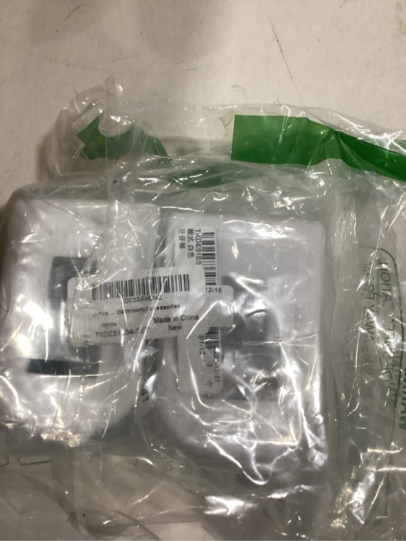 Condition photo showing New/Like New for Bathroom Accessories 2 Piece Soap Dispenser and Toothbrush Holder Set Striped White