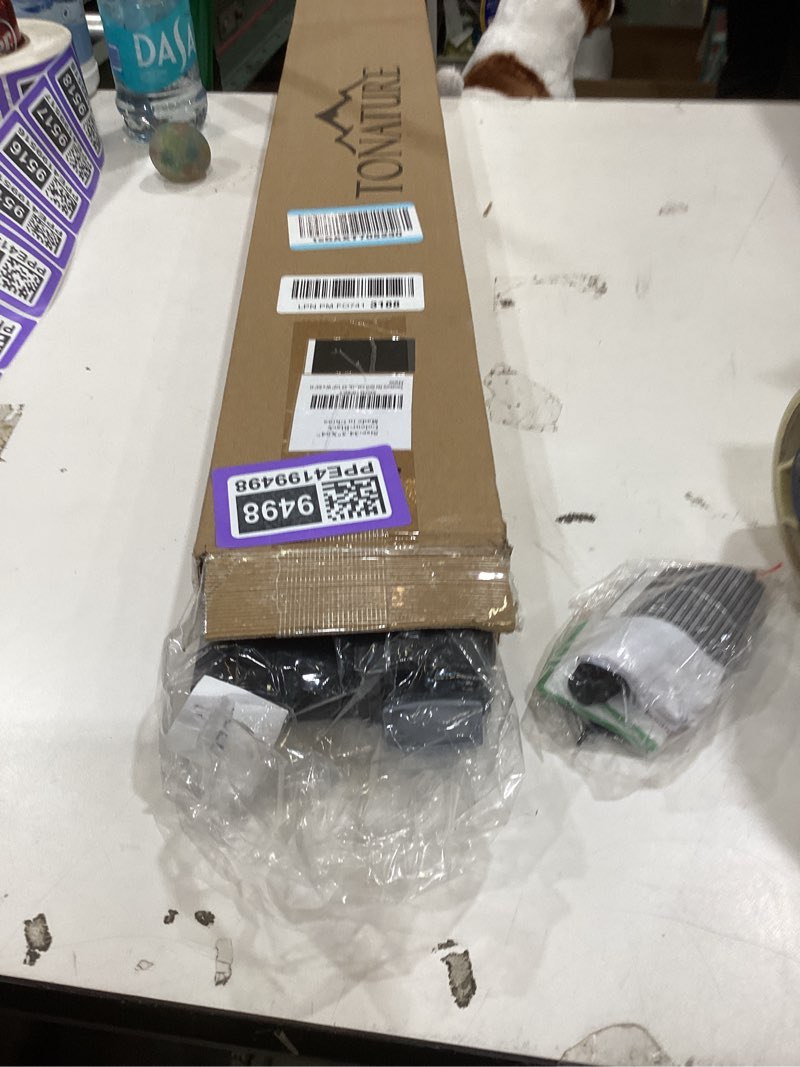 Condition photo showing New/Like New for tonature no drill cellular shades for indoor windows, thermal insulating & noise reducing honeycomb blinds, free stop cordless blackout shades, black, 34 1/2" w x 64" h 34 1/2"w x 64"h black(blackout)