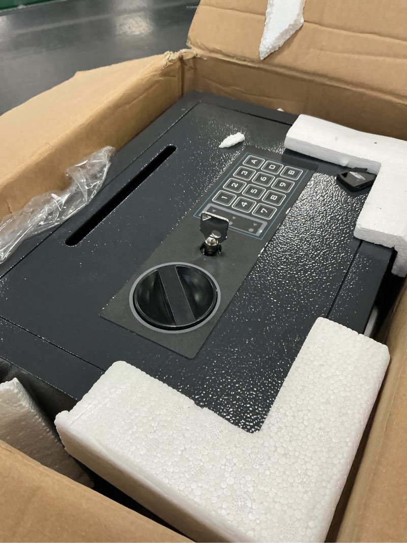 Condition photo showing As Is for 5.8 CUB Large Depository Drop Safe for Business Fireproof, Anti-theft Deposit Safe Box with Drop Slot, Digital Keypad and Spare Keys, Heavy Duty Cash Drop Safes for Retail Mail Church Home 5.8 cu.ft.