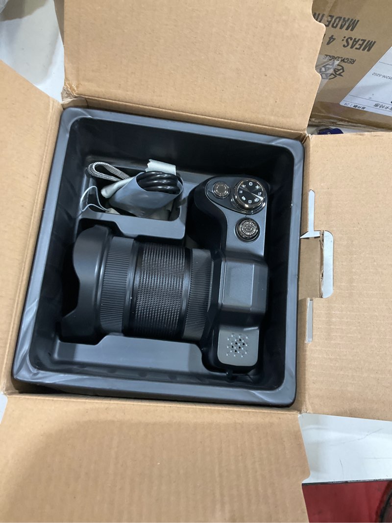 Condition photo showing Good Condition for 4k digital camera for photography travel, 56mp autofocus vlogging camera for youtube, 16x zoom with 3" 180°flip screen & lens hood, 32gb card, gift ideas for teens & beginners black
