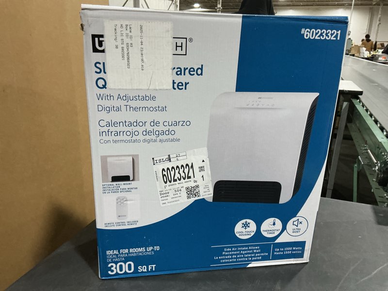 Condition photo showing Good Condition for Utilitech Slimline Infrared Quartz Heater (Model: UT1154, Item #6023321