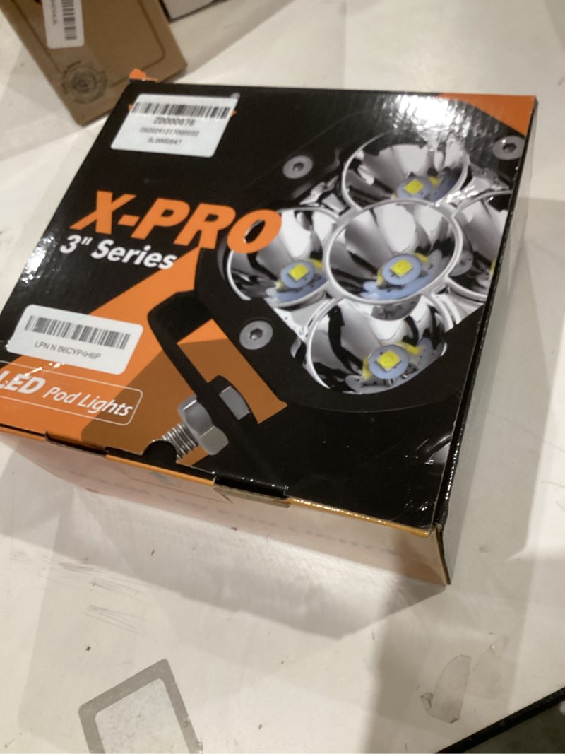 Condition photo showing New/Like New for auxbeam xp-ultra series 3" 80w cube led pods white spot beam & amber combo beam replaceable light covers 9600lm yellow offroad ditch lights driving light bar, pair xp-ultra 3" white spot & amber combo