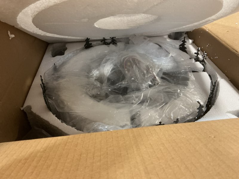 Condition photo showing New/Like New for Farmhouse Rustic Ceiling Fan with Light and Remote Black Chandelier fan with Bear and Deer Rustic Fandelier for Bedroom,Kitchen,Foyer,Entryway(Adjustable Height,6 Speed, Timing)