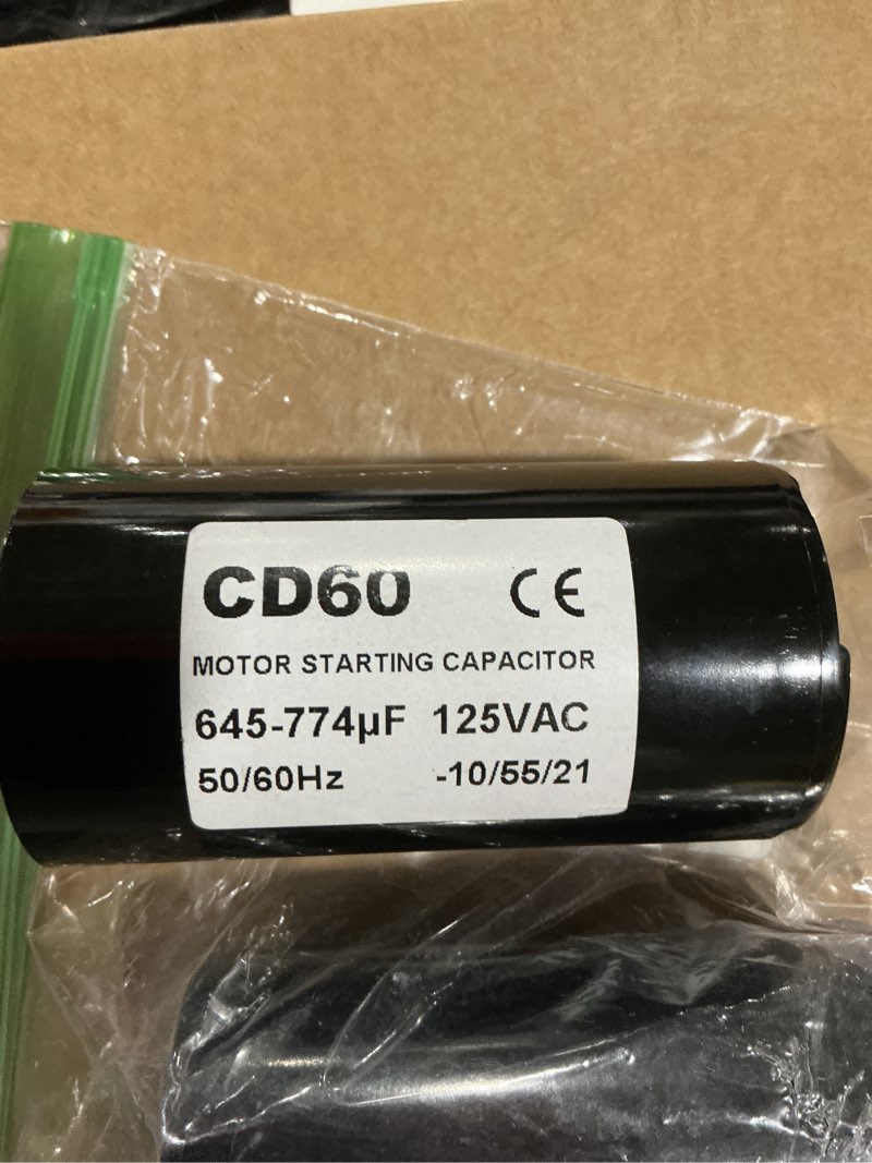 Condition photo showing item condition for PATIKIL Motor Start Capacitor, 2 Pack 645-774uF/Mfd 125V 50/60Hz CD60 Run Capacitor for Electric Motor Starts Running