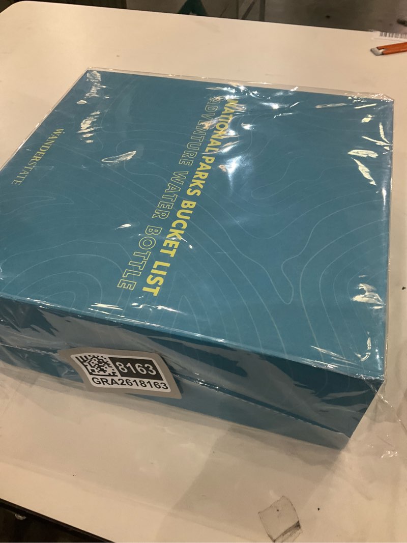 WANDERSTATE National Parks Water Bottle with 63 Waterproof Stickers - Gift-Ready Packaging + 2 Lids 