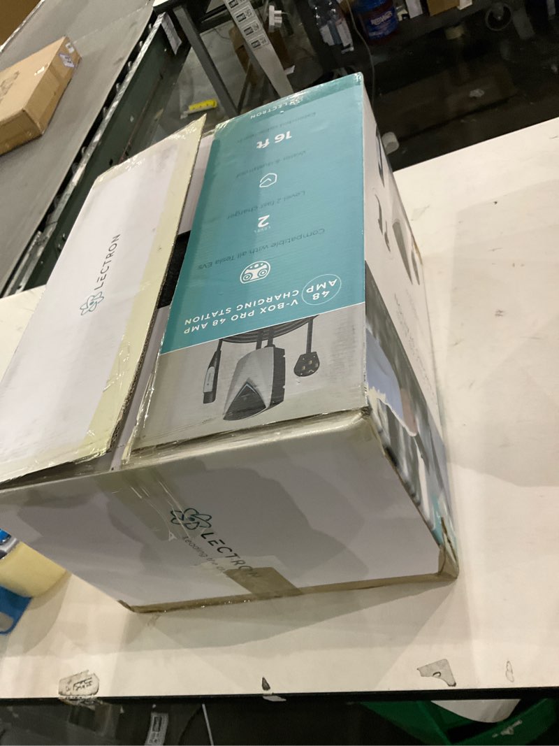 Condition photo showing As Is for Lectron Tesla (NACS) V-Box Pro Electric Vehicle Charging Station 48 Amp - Level 2 EV Charger (240V) with NEMA 14-50 Plug/Hardwired Compatible with All Tesla Models S/3/X/Y & Cybertruck