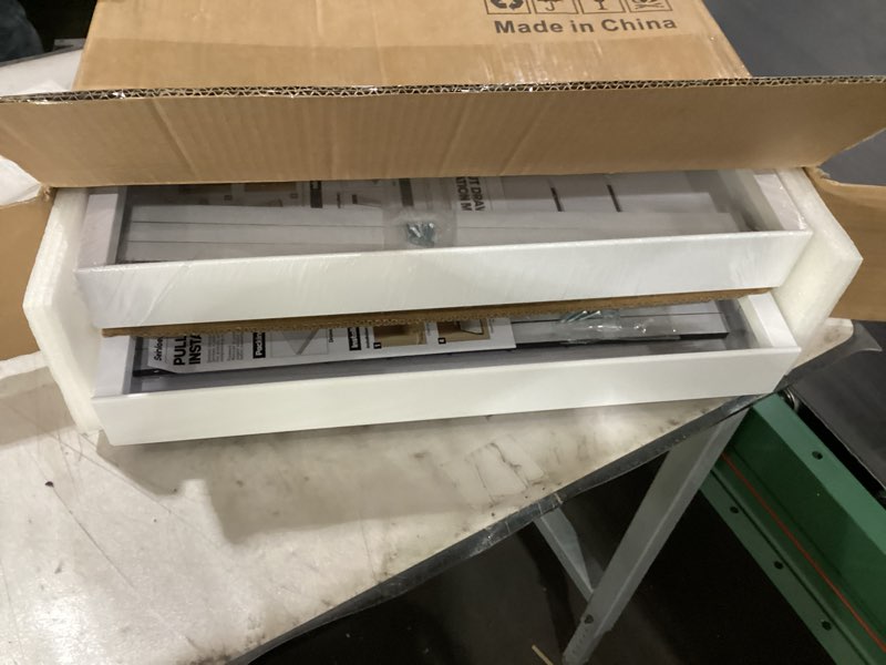 Condition photo showing New/Like New for 2 Pack Pull Out Cabinet Organizers 21"Deep with Raising Pad for Framed Cabinets,Expandable Slide Out Drawers Upgrade 3 Slide Rails,Roll Out Shelves Adhesive,Adjustable Width 12"-20.45" White White 12"-20.45"Wide x 21"Deep(2 Pack)