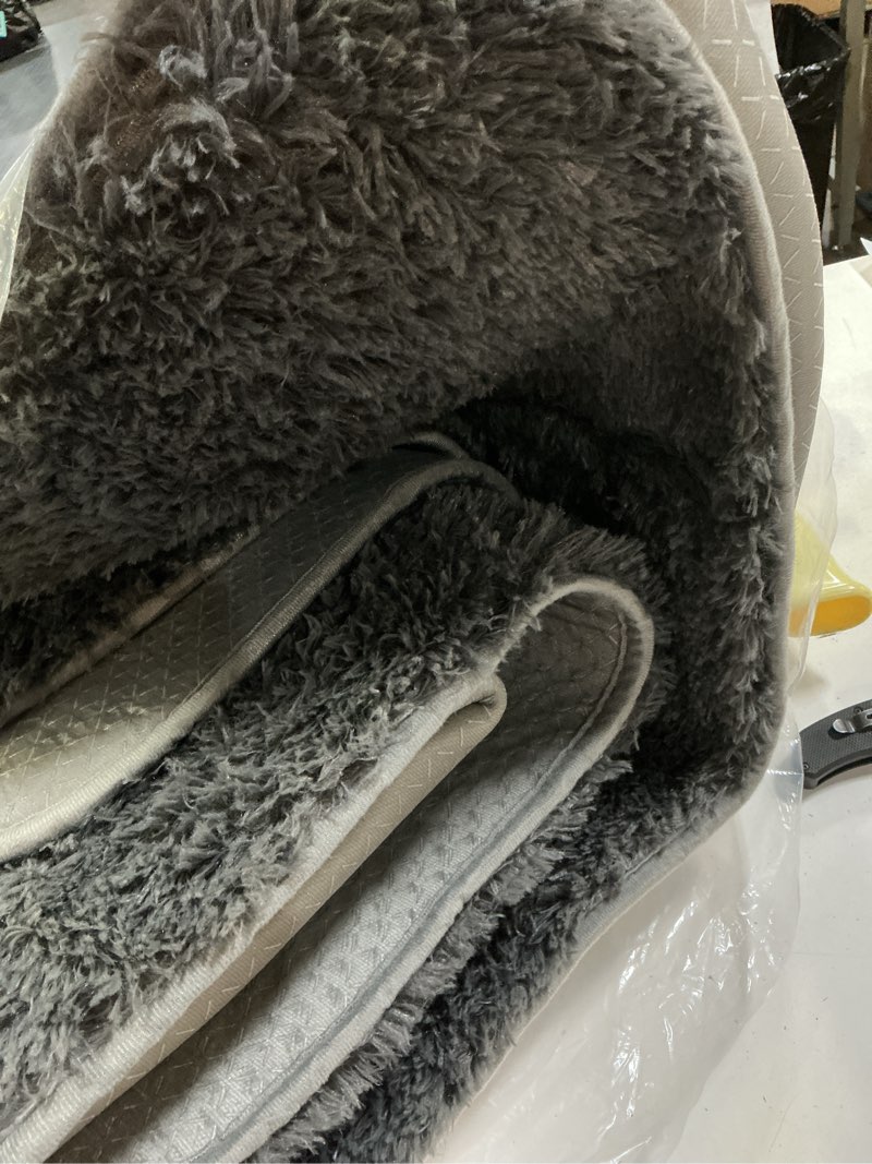 Condition photo showing Good Condition for ophanie 5x7 area rugs for living room grey, fluffy shag large fuzzy plush soft rug, gray shaggy floor big carpets for bedroom nursery, kids home decor aesthetic 1- grey rectangular 5' x 7' (rectangular)
