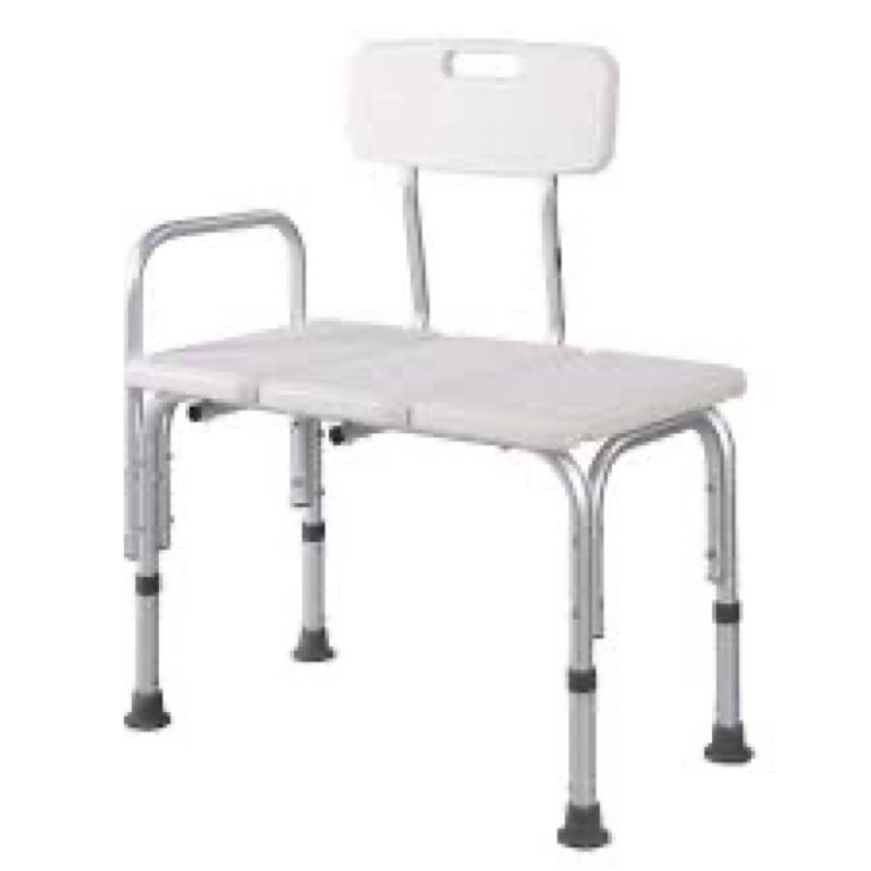 MedMobile® Bathtub Transfer Bench/Bath Chair with Back, Wide SEAT, Adjustable SEAT Height, Sure-GRIP