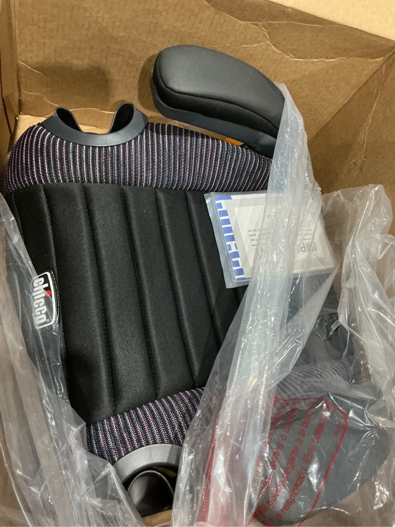 Condition photo showing Good Condition for chicco gofit cleartex plus backless booster car seat, latch attachment, quick-release latch removal, portable car booster seat for children at least 4 years old and 40-110 lbs, confetti/black gofit cleartex plus confetti/black