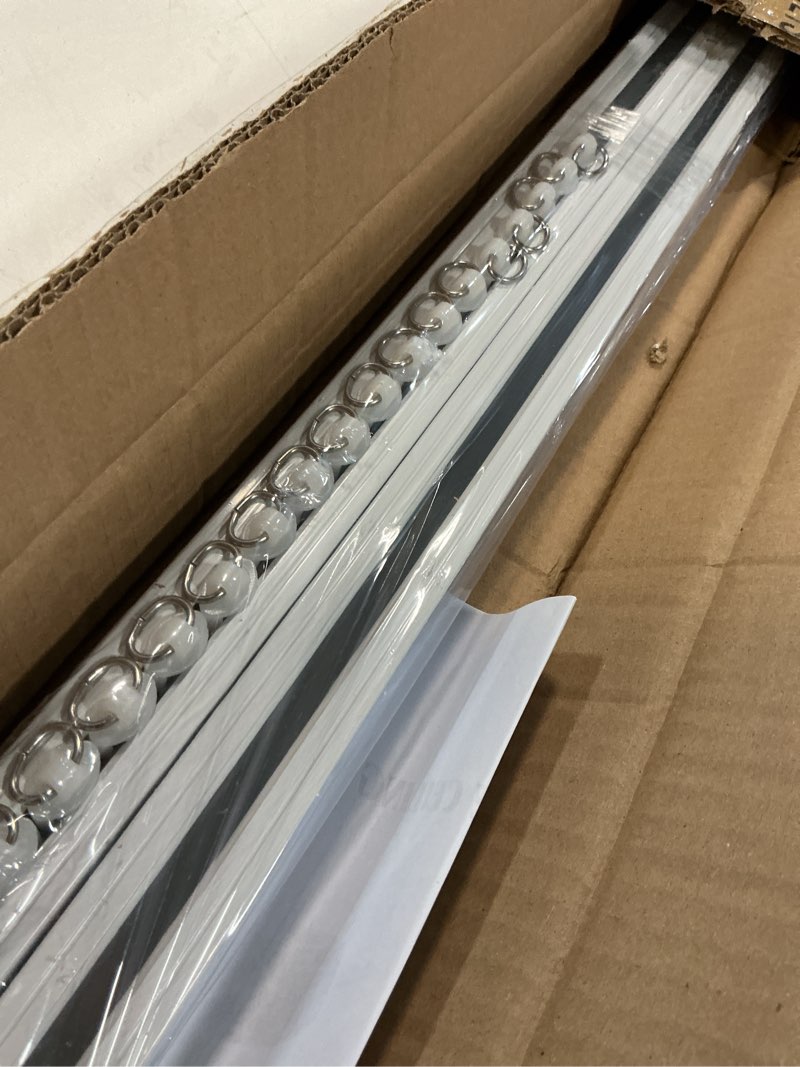 Condition photo showing Good Condition for Juexica Ceiling Curtain Track Set White 3.3ft-6.6ft Heavy Duty Ceiling Mount Adjustable Length Curtain Rails with Clips Hooks End Hook 3.3-6.6ft/39-78in White