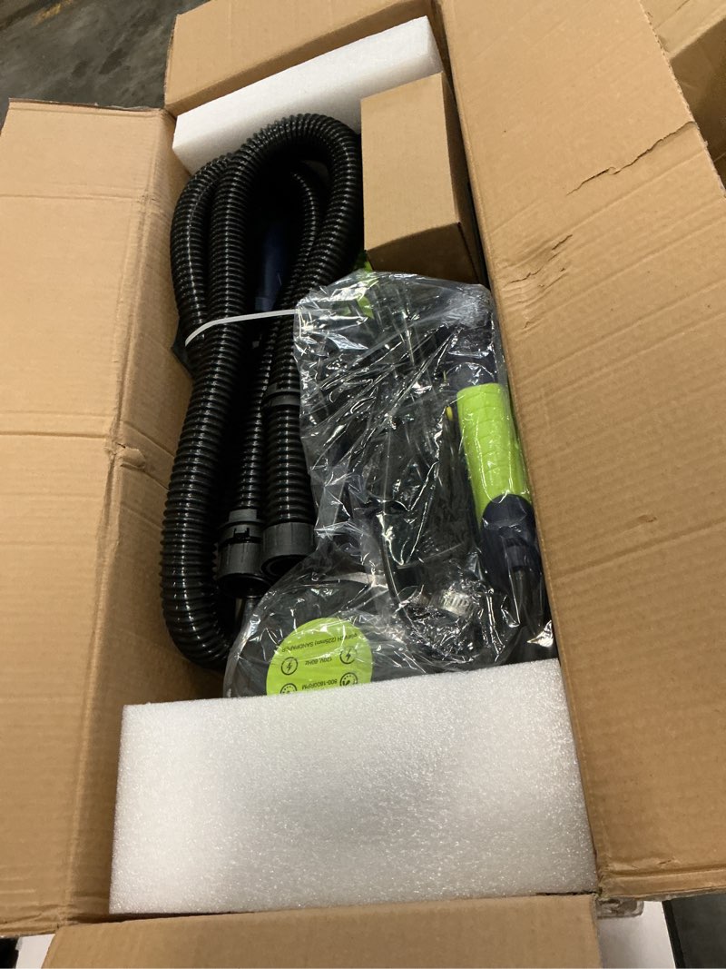 Condition photo showing Good Condition for drywall sander, 2025 upgraded 8-amp popcorn ceiling removal tool with 7 variable speed 800-1800rpm, drywall sander with vacuum dust collector with extendable handle, led light,12pcs sanding discs,blue dark blue