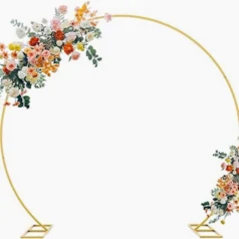 Fomcet 7.2FT Round Backdrop Stand Gold Metal Circle Balloon Arch Frame Large Wedding Arch Stand for 