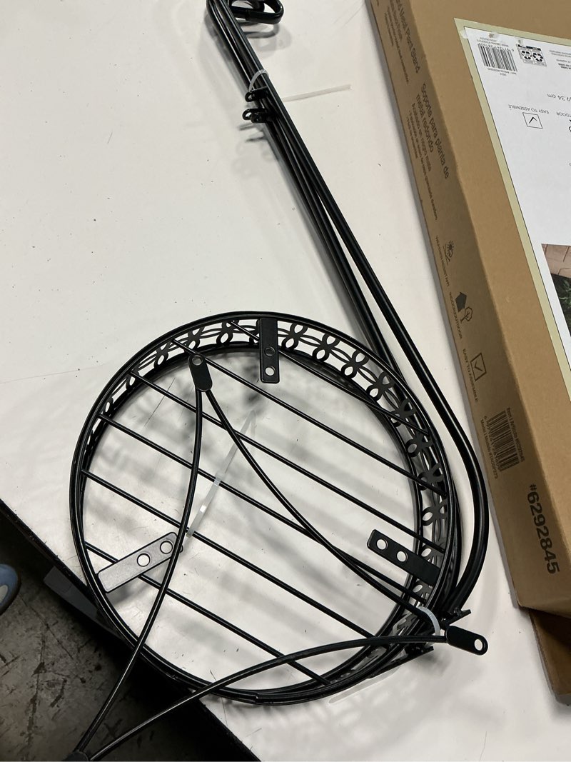 Condition photo showing Good Condition for allen + roth 27.3-inches h x 10-inches w black indoor/outdoor round steel plant stand