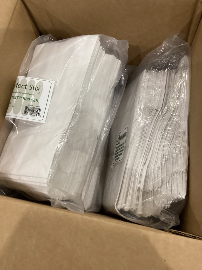 Condition photo showing Good Condition for perfect stix 2lb white kraft paper bags- pack of 100ct white bag-2lb-100ct