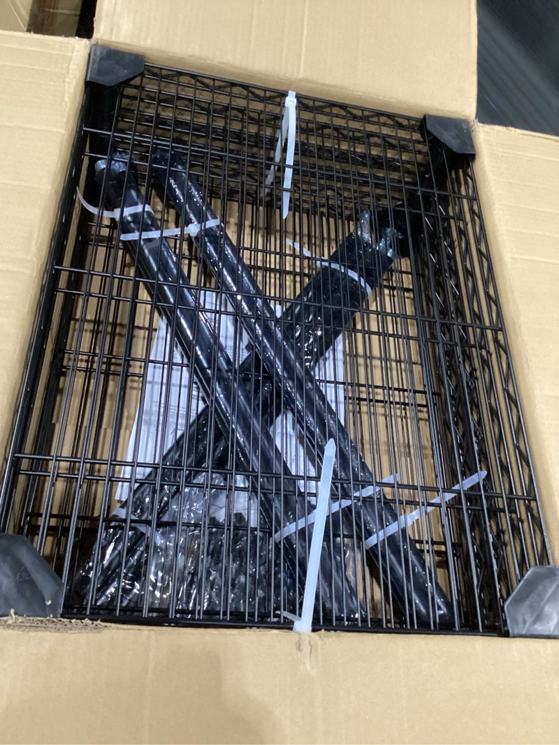 Condition photo showing New/Like New for singaye 4 shelves storage wire shelf closet metal shelving pantry wheels | shelf bathroom organizers metal kitchen garage shelving unit laundry room organization home rack net basket with wheels black 4tier/14"d x 24"w x 49"h