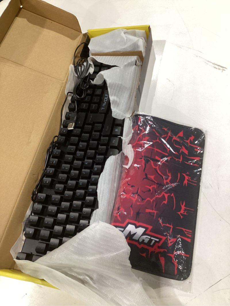 Condition photo showing Good Condition for (not tested)guiheng gaming keyboard and mouse set and mouse pad, 3 in 1 bundle wired led rainbow backlight for laptop, pc gamers, xbox, ps4 and work- black 3 in 1 bundle combo