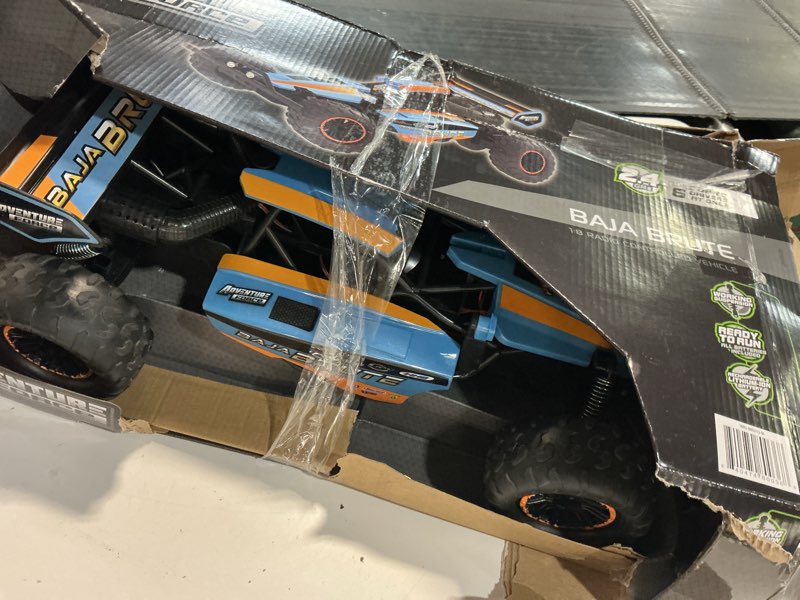 Condition photo showing As Is for adventure force (1:8) baja brute remote control ice blue buggy, wr5-88g21u-bl