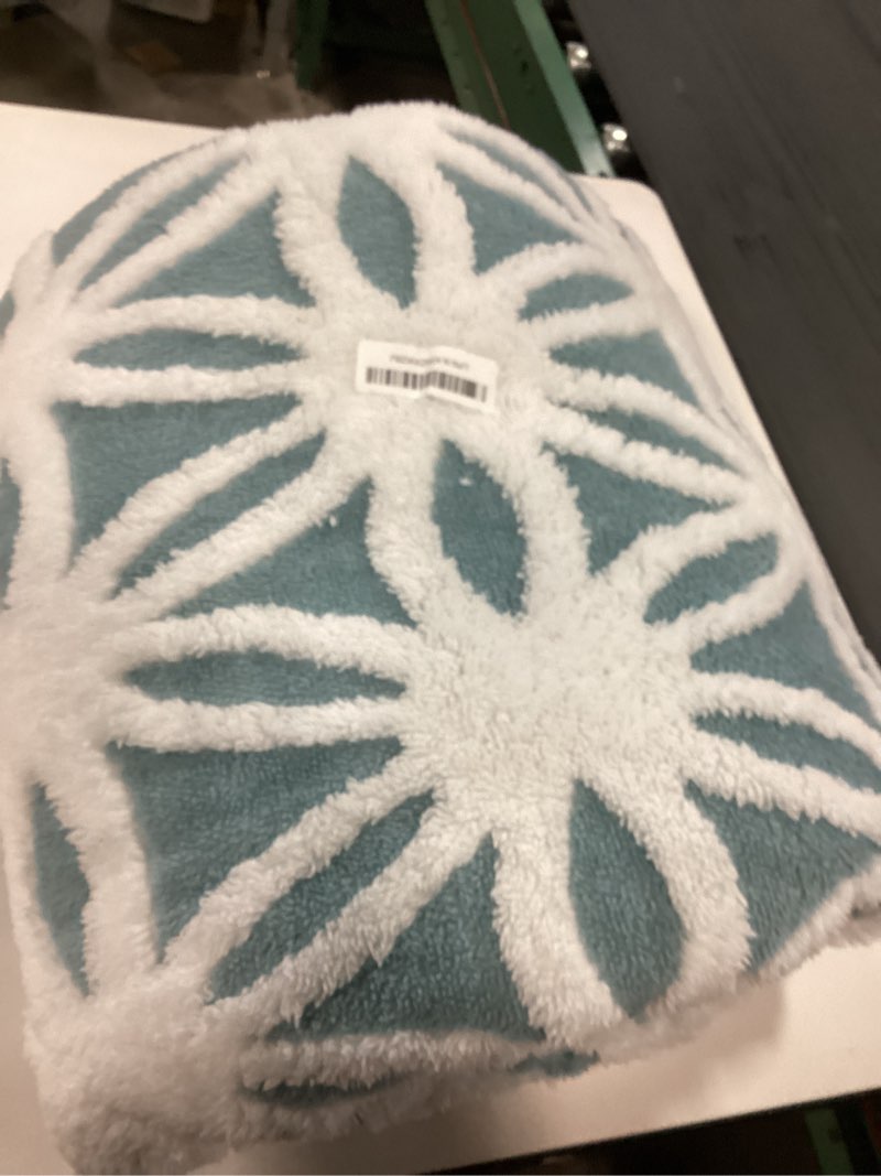 Condition photo showing As Is for LOMAO Sherpa Fleece Blanket Fuzzy Soft Bed Blanket Dual Sided Throw Blanket fit Couch Sofa (Light Blue,51x63 inch) Light Blue 51"x63"