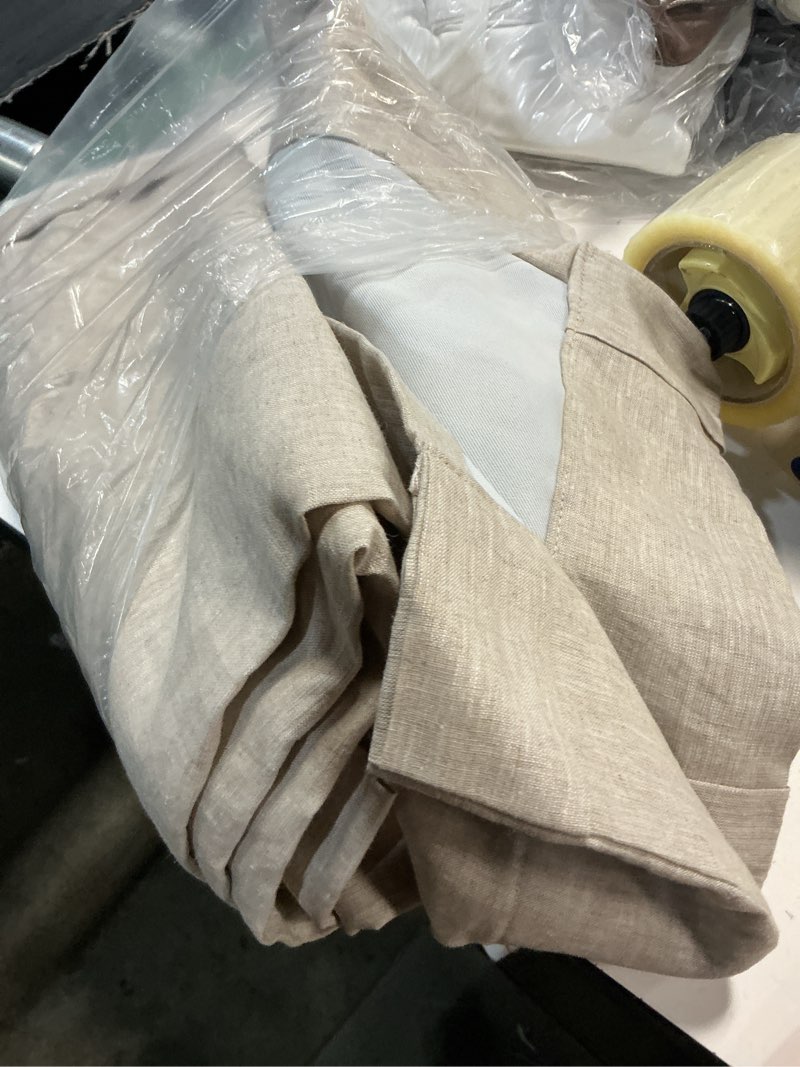 Condition photo showing Good Condition for european linen room darkening curtain, 48x120, flax