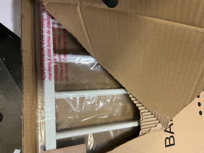 Condition photo showing Good Condition for Regalo 2-in-1 Extra Wide Stairway and Hallway Walk ThroughBaby Safety Gate, Hardware Mounting, White 24\"x40.5\"x28.5\"(Pack of 1) White 24-40.5\"W x 28.75\"