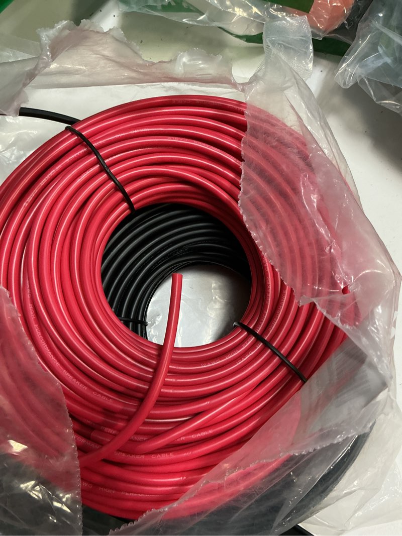 Condition photo showing Good Condition for 12 Gauge Wire (2-Pack Red/Black Each 100 FT), 12AWG CCA, Low Voltage Automotive Primary Harness Wire for Battery, Car Audio, Remote Trailer, Security Alarm, Hook Up Electrical Wires for DIY DC 100FT-2PK Black+Red