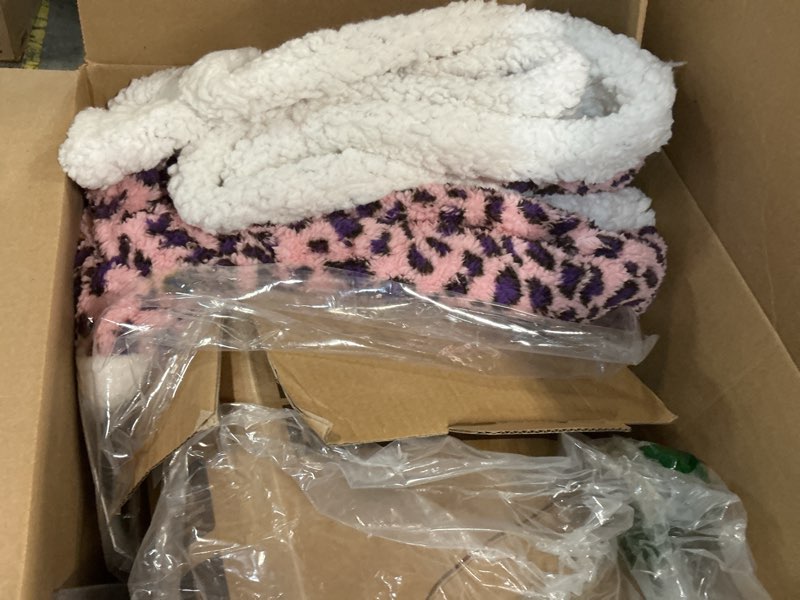 Condition photo showing As Is for Electric Heated Blanket Full Size 72"x84", Ultra-Soft Plush with Overheat Protection, 9 Adjustable Heat Settings & 10-Hour Auto-Off Timer, Fast Heating for Winter Comfort, Pink Purple Leopard Print 15-pink Purple Leopard Print Full 72"x84"
