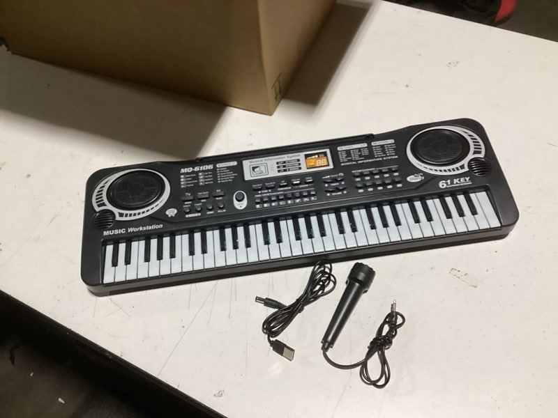 Condition photo showing Good Condition for 61 Key Piano Keyboard, Beginner Electronic Keyboard for Kids with Teaching Mode, 6 Demo Songs, 16 Tones, Microphone and Power Supply, Kids Piano Keyboard for Birthday Gift/Christmas Gift